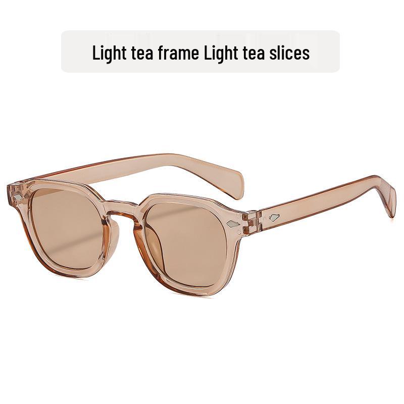 Retro Black Studded Square Sunglasses - Unisex European American Style with Clear Lenses As Shown