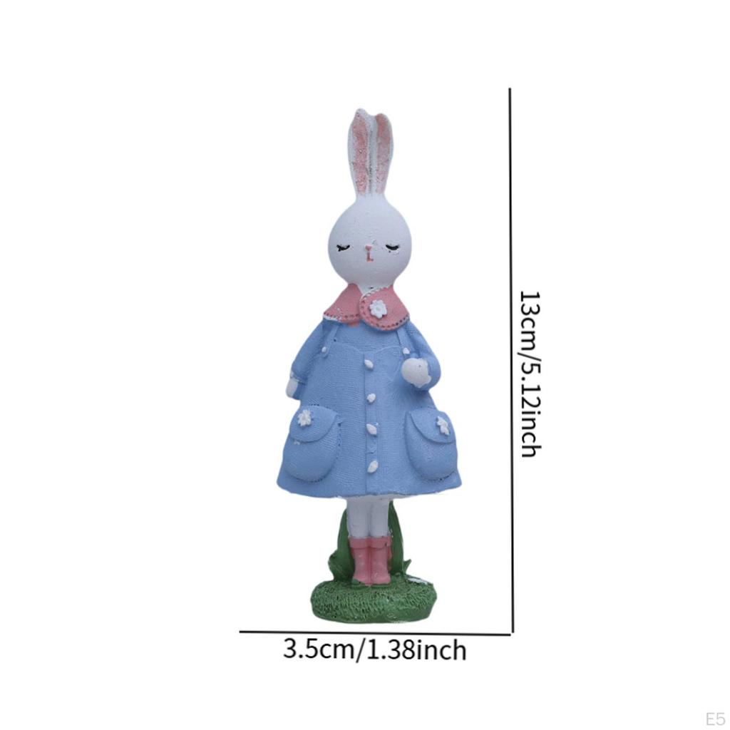 Easter Bunny Figurine Sculpture Decorative Fine Workmanship Decoration Desktop Ornament for