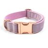 Mihaba Boss Lilac Velvet Pet Collar & Leash Set with Rose Gold Buckle, Bowknot, Poop Bag, and Harness.