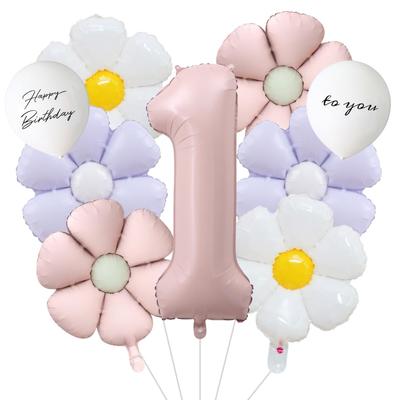 Birthday Number Birthday Decoration Half First 3rd Monthly Photo Girls Number Decorations, Balloons, Balloons, Set, Birthday, Birthday, Flowers, Pink,