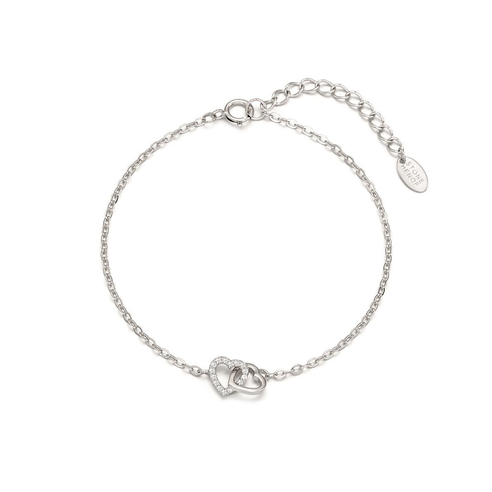 [Stonehenge]] Silver Heart Bracelet Sc1766