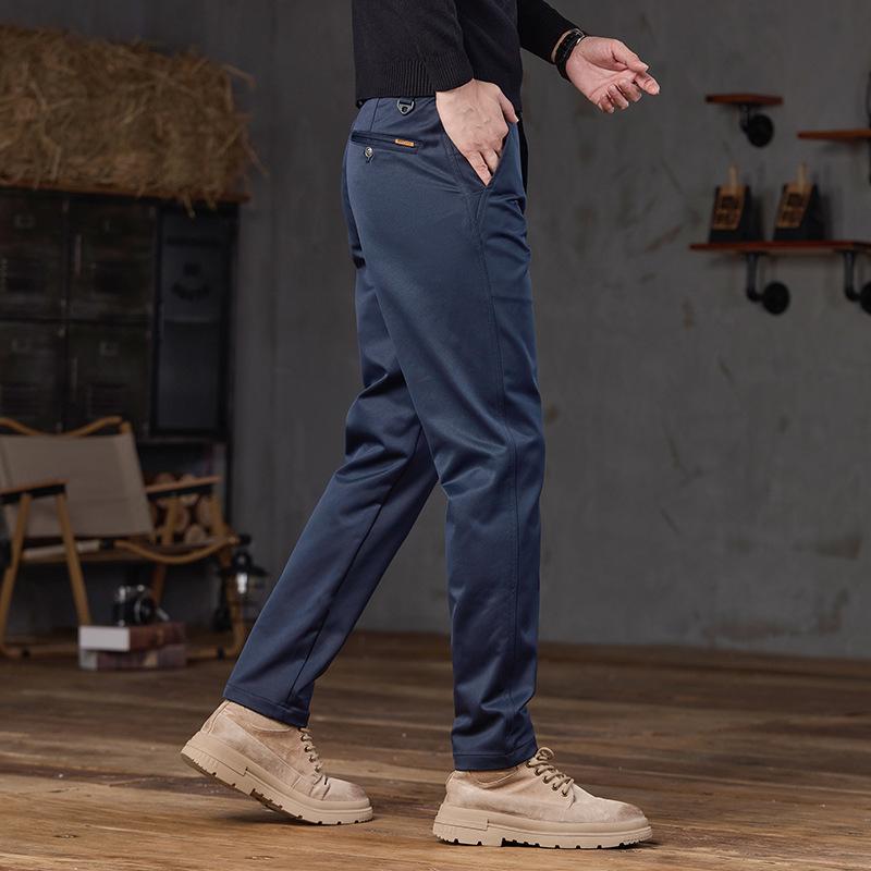 2024 New Autumn And Winter Men'S Casual Pants Straight Leg Slim Fit Workwear Pants Business Trend High-End Pants