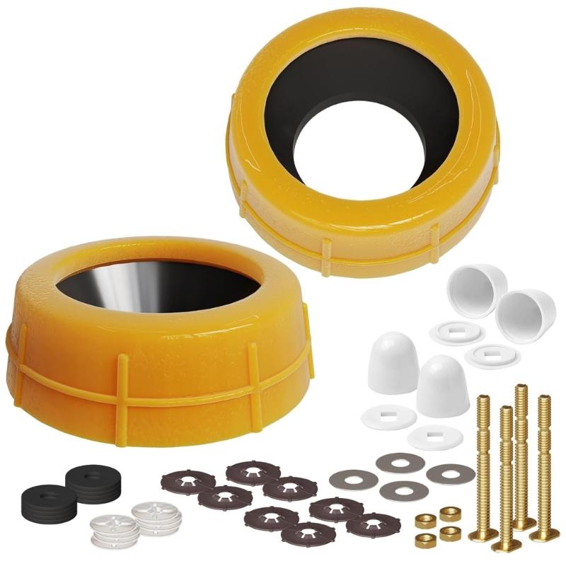 

Очень толстый набор восковых колец для унитаза с металлическими болтами Ремонт фланца унитаза для превосходного герметичного уплотнения и легкой установки 1
