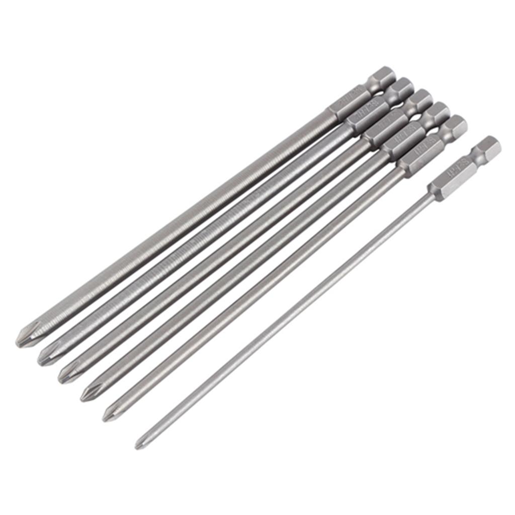 6Pcs Shank 1 4  S2 Steel 150mm Magnetic Screwdriver Bit Set Cross Head Bit Tool