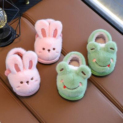 Non Slip Children's Cotton Slippers Thickened Kids Winter Warm Booties Kids Plush Shoes  Girls Boys