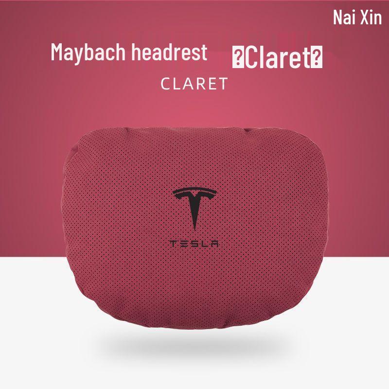 Tesla Model 3/Y Suede Maybach Headrests, Neck & Lumbar Supports