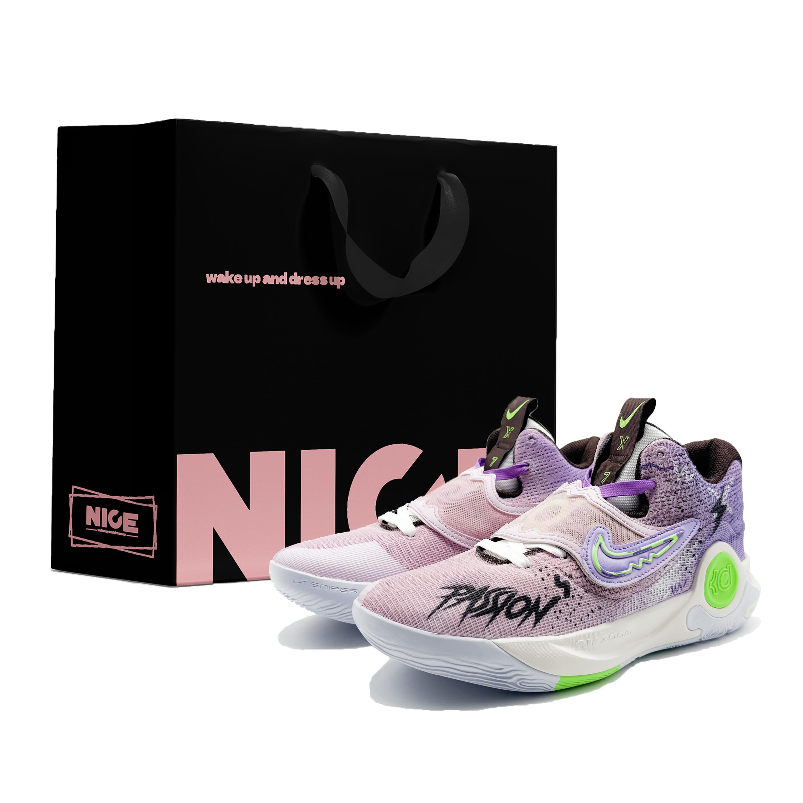 

Nike KD Trey 5 X Low top Casual City Commuting Running Shoes Unisex Black Purple DJ7554-014(Team1108-LD) 41