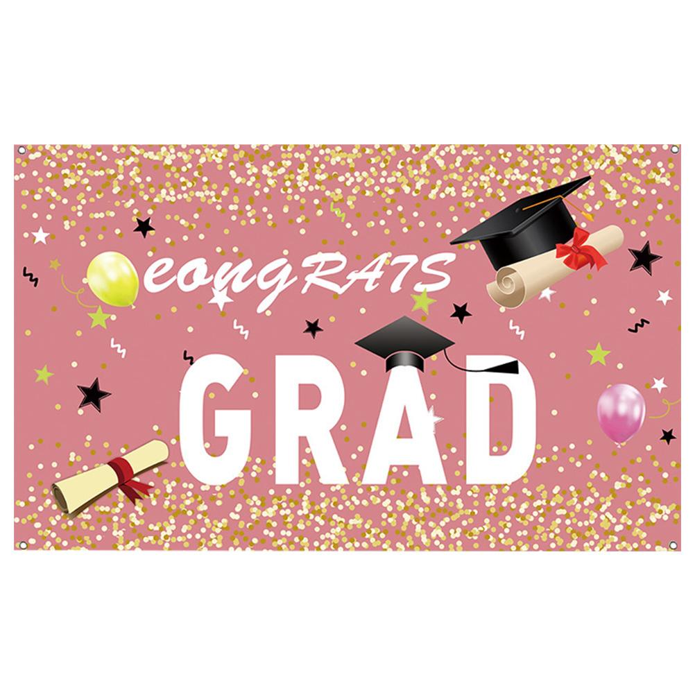 

Фотореквизит Флаги Выпускной Баннер Подвесной Фон Полиэстер Ткань Праздничные Принадлежности 180X110cm