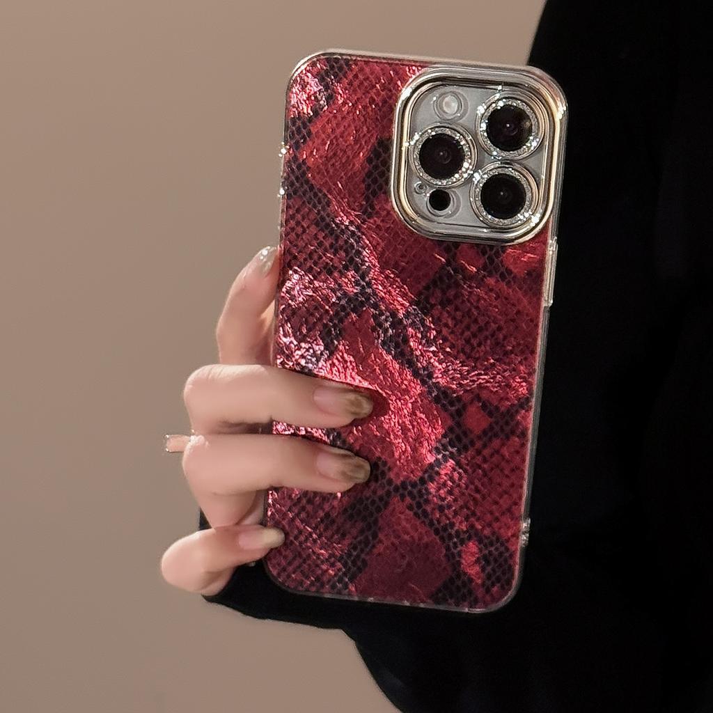 Advanced Python Pattern Mobile Phone Case Suitable for 16 Apple 17 Promax Lens Film Iphone14 European and American 13 Hard Personality