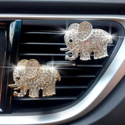 Cute Elephant Car Air Freshener Vent Clip For Air Conditioning Vents And Interior Decoration