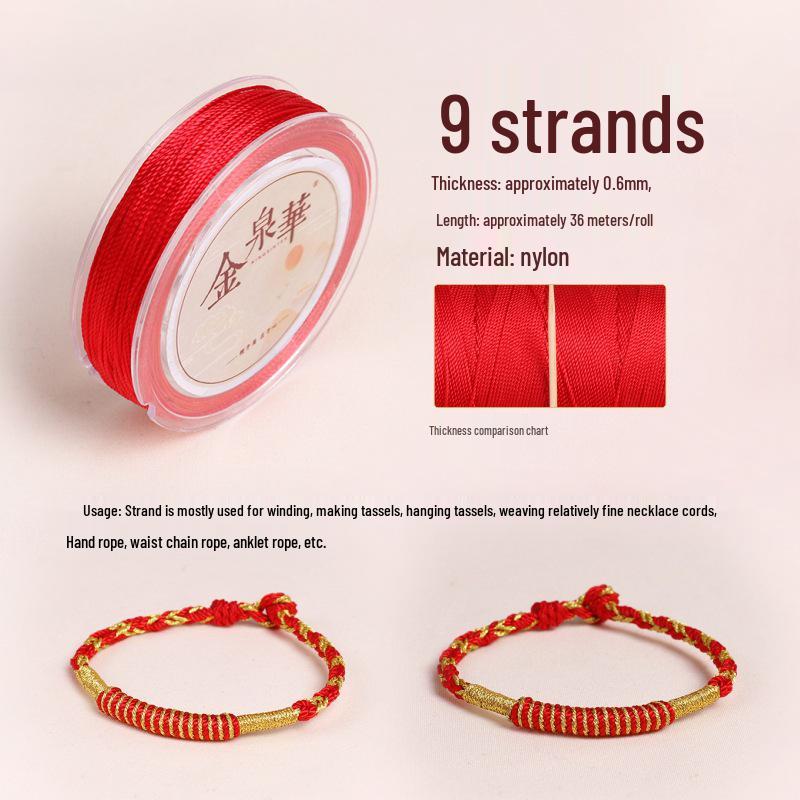 Handmade Red String Woven Bracelet: Jade Thread Braided DIY Material