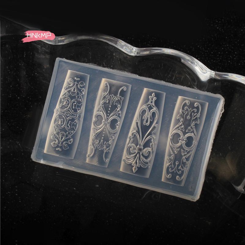 Silicone Nail Mold Retro Pattern Baroque Style Relief Design Nail Art Template 3D Stereoscopic Decorations for Manicure