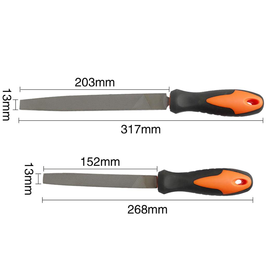 Řezací frézovací pilník plochý, 6/8palcový plochý ruční pilník s kalenou ocelí s vysokým obsahem uhlíku, ergonomická rukojeť, plastová rukojeť, plochý pilník pro ostření frézy