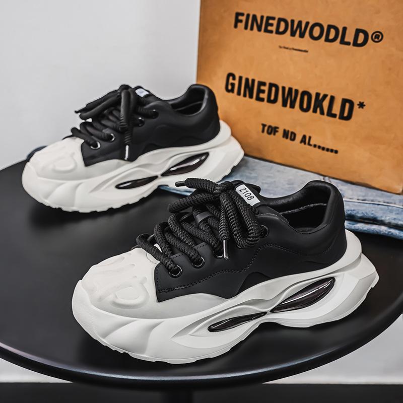 

Классическая мужская обувь на платформе 2025 года, увеличивающая рост и худобу, подростковая студенческая обувь, спортивная обувь в корейском стиле для колледжа, обувь для досок 39 чёрный