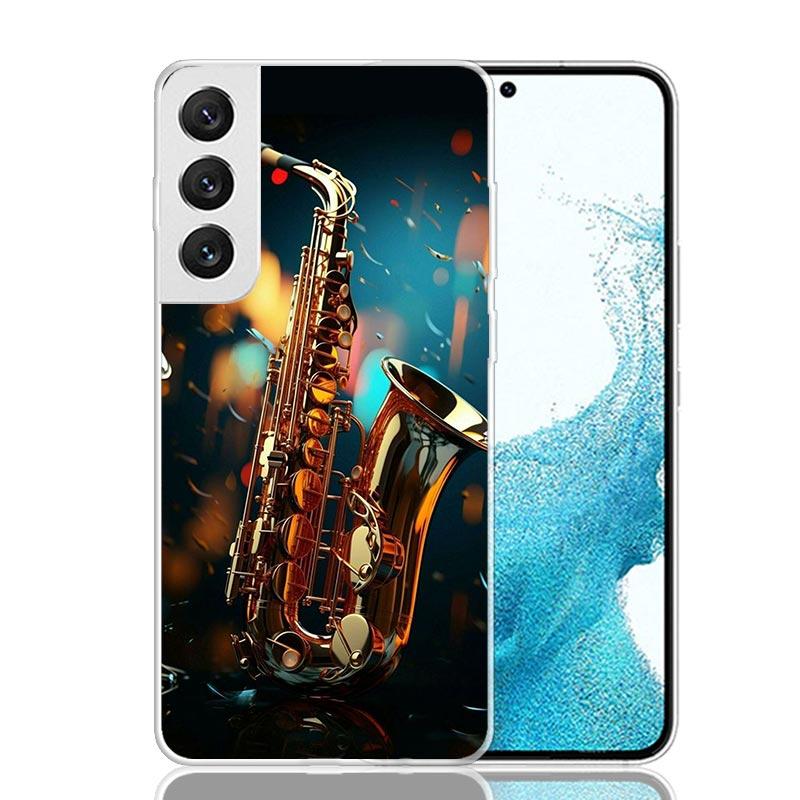 Music Saxophone Instrument Phone Case For Samsung Galaxy S26 S25 Edge S24 S23 FE S22 Ultra S21 Plus S20 + Fundas Cover Coque Gal