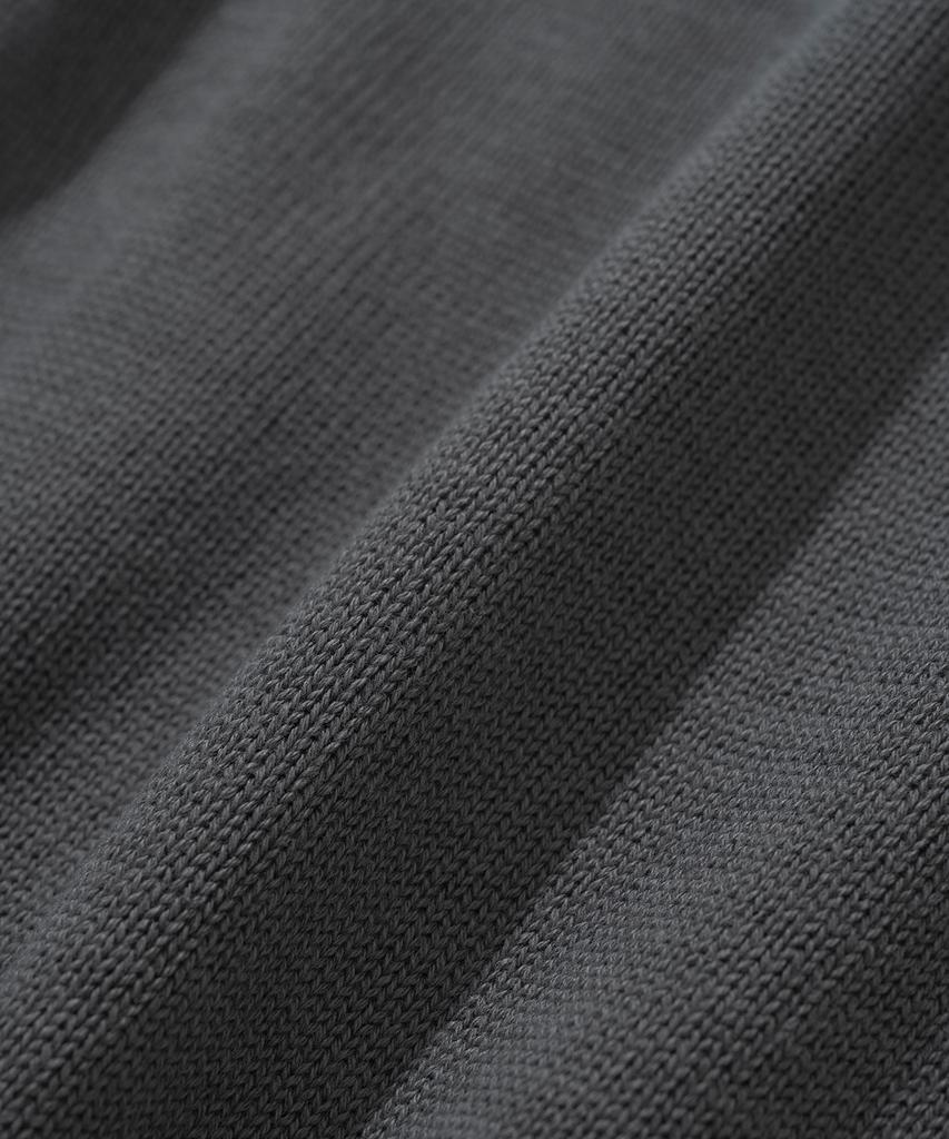 KNITTED Varsity Embroidered Logo Knit Charcoal