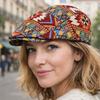 Fashion Headwear Jacquard Retro Beret Ethnic Embroidery Adjustable Beret Hat Lightweight Flat Cap Unisex