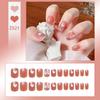 Ice-Clear Nude Ballet Nail Art Medium-Length Press-On Tips