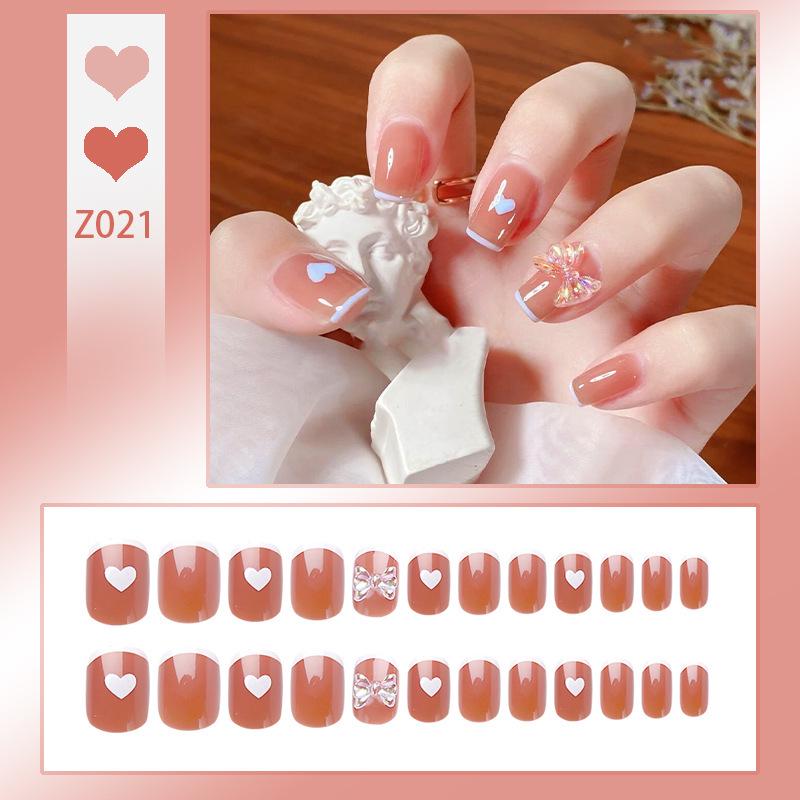 Ice-Clear Nude Ballet Nail Art Medium-Length Press-On Tips