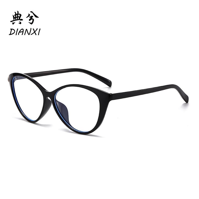 

American Retro Tortoiseshell Reading Glasses Anti-Blue Triangular Cat Eye Ultra-Light Fashion High-End Reading Glasses Flat Glasses Anti-blue light glasses - non-prescription (0.0)