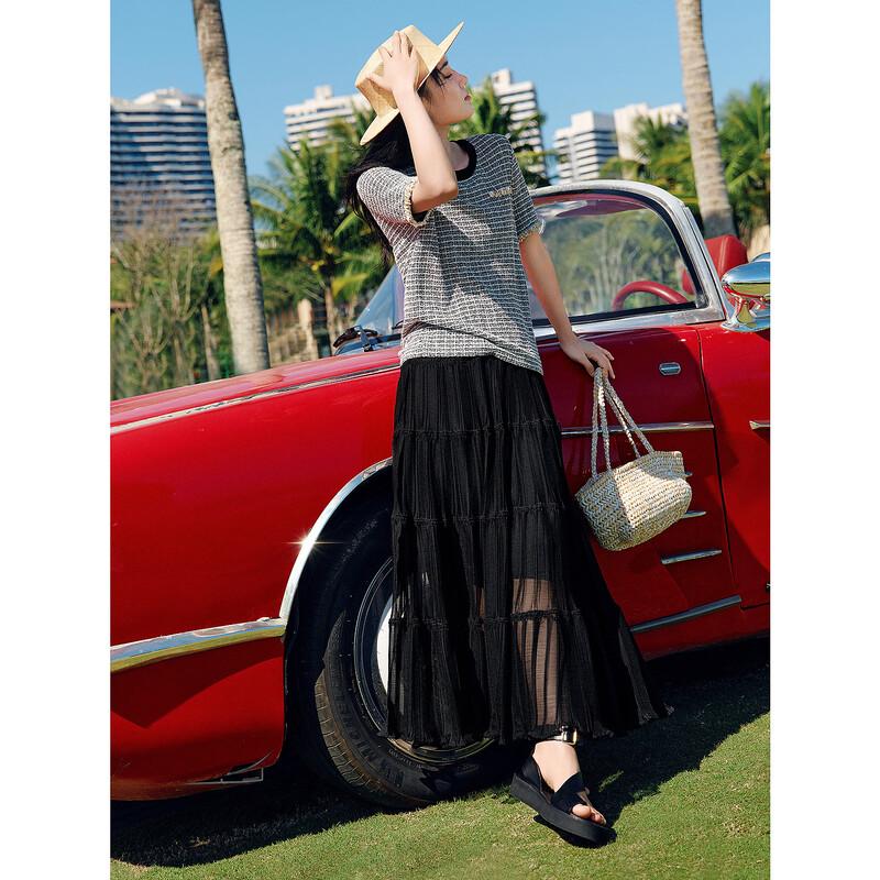 

JUZI ANNACO Women s Ballet Mesh A-Line Midi Skirt L