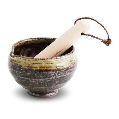 Fukubeya Takada Ware Sesame Mortar Sesame Grinder Palm Size Sesame Sesame Sesame Sesame Sesame Suitable for Dressing and Sauce Pot Line Engraving