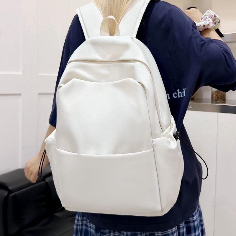 Schoolbag Japanese large-capacity junior high school schoolbag ins Korean version versatile solid color backpack high school student campus backpack