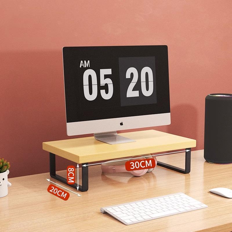 Wooden Computer Height Stand for Office Dormitory Laptops Desktop Computer Stand Office Accessories Storage Rack Home Garden