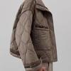 Women's Fashion Warm Cotton Jacket Fall and Winter Standing Collar Long Sleeve Front Zipper with Buttons Vintage Jacket