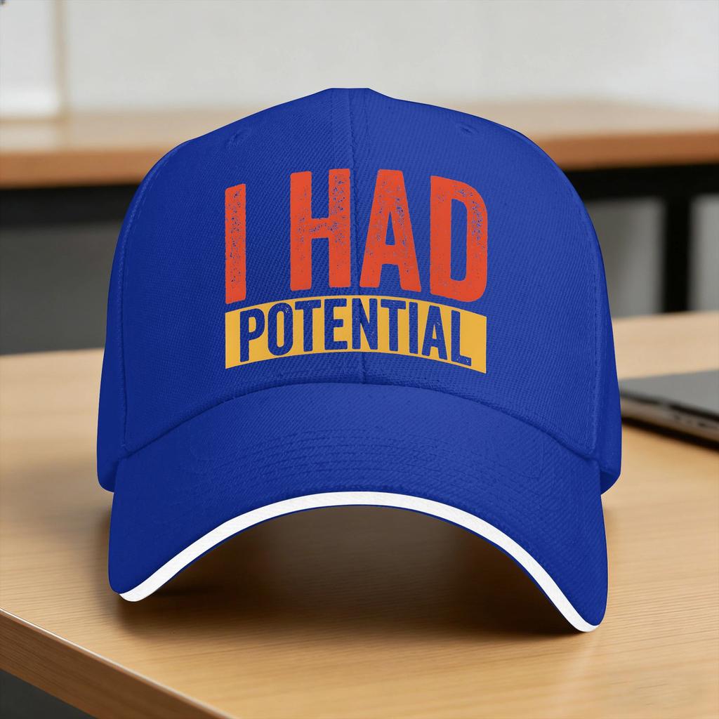I Had Potential Baseball Cap Design Print Trucker Hat Summer Unisex Unisex Tennis Skate Snapback Cap
