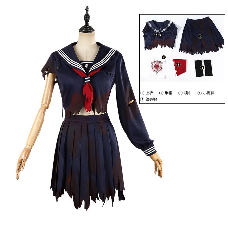 2025 Shimizu Hinako Cosplay Costume Sailor Uniform And Claw Prop Gloves SILENT HILL f Costumes The Fox Hinako's Damaged Uniform