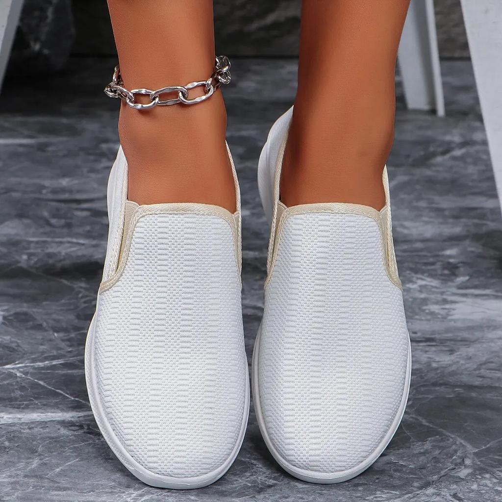 Fashion Hot Pink Lightweight Slip On Sneakers Women Mesh Breathable Casual Walking Shoes Woman Plus Size Comfortable Soft Loafers Ladies