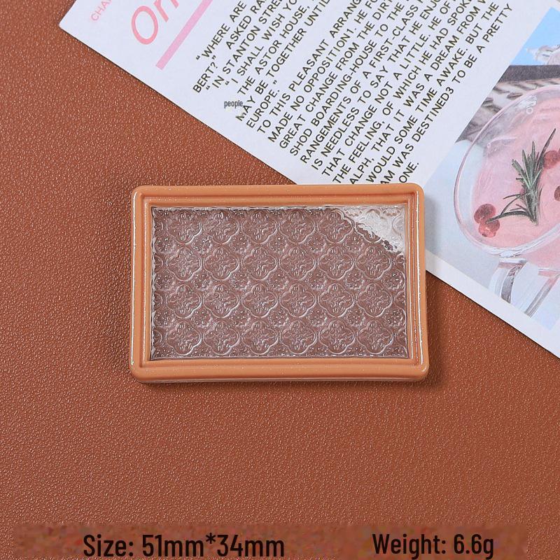 Handmade Cartoon Resin Jewelry Ornaments with Transparent Carved Square Plate