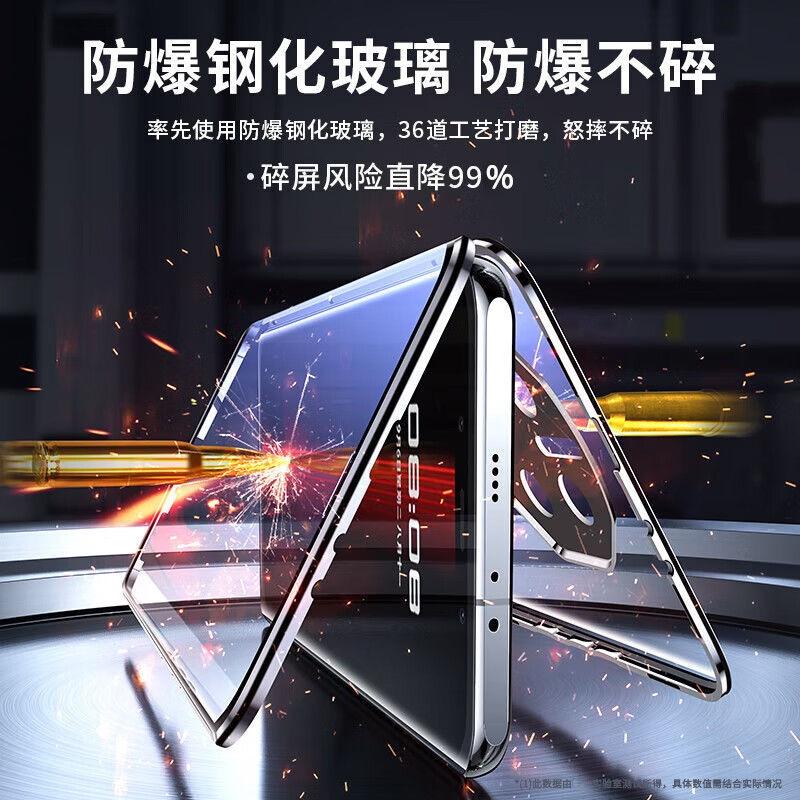 360 Full Case For Realme 12 Pro Plus Case Double Sided Magnetic Adsorption Metal Tempering Glass Protect Cover For Realme 12Pro