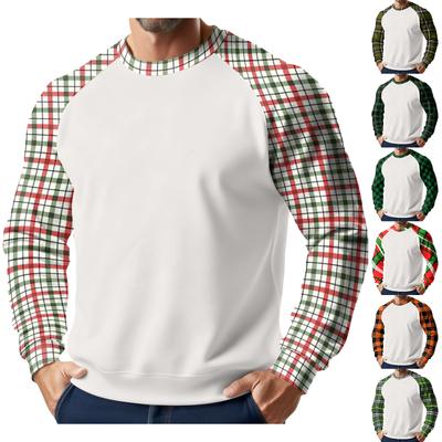 Herren Weihnachts-Raglan-Rundhals-Fleece-Sweatshirt
