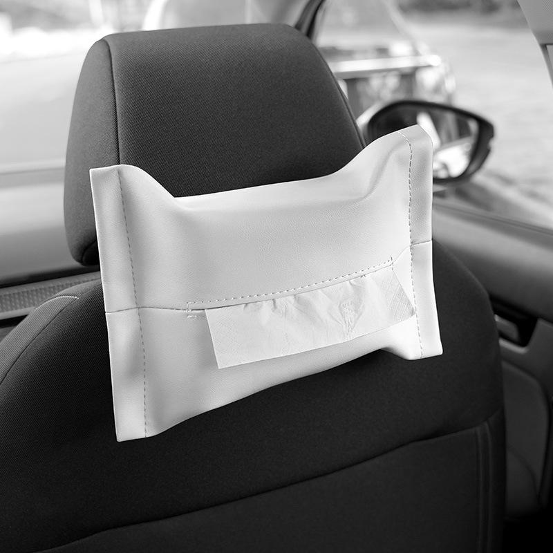 Ultra-Fiber Leather Car Tissue Box: Hanging Armrest or Fixed Interior Tissue Holder