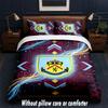 Set Biancheria da Letto Design Calcio Burnley 1 Copripiumino + 2 Federe Morbido Traspirante Biancheria da Letto per la Casa
