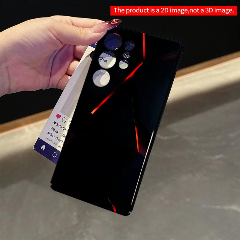 2DFlat Samsung phone case Red-Lit Geometric Edge Phone Case Applicable to Galaxy S22 S23 S24 S25ULTRA S26 A12 A13 A14 A15 A16