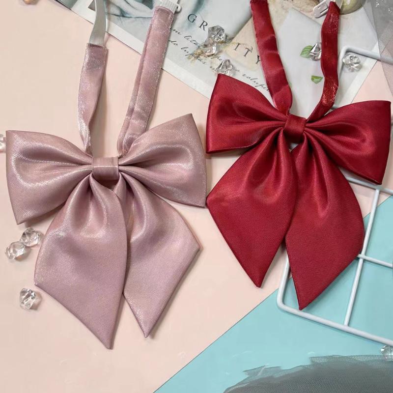 Damen Fliege im japanischen Stil für Mädchen, einfarbig, Schleife, Vintage-Seide, Krawatte, weiblich, JK-Uniform, Schmetterlingshalsband