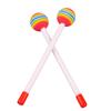 2Pcs Drum Sticks Round Felt Mallet EVA Orff Hand Percussion Beat Toy Rainbow Color