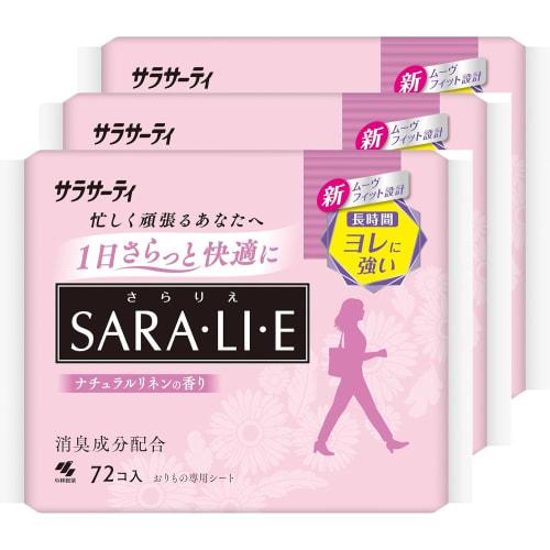 Bulk Purchase: Sarasaty Sararie Natural Linen Scent Panty Liners, 72 Sheets X 3 Packs