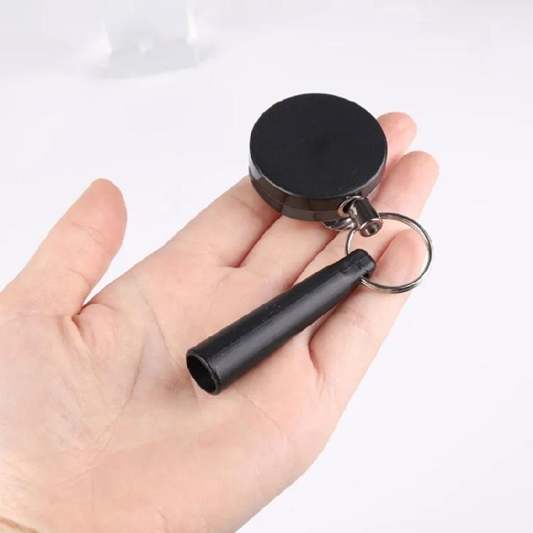 Elastic Pull Pen Sleeve with Key Ring Attachment Retractable Keychain Protects Pens from Damage in Backpacks and Desks