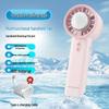 Handheld Mini Rechargeable Turbine Fan with Cooling Ice Pack for Desktop Use