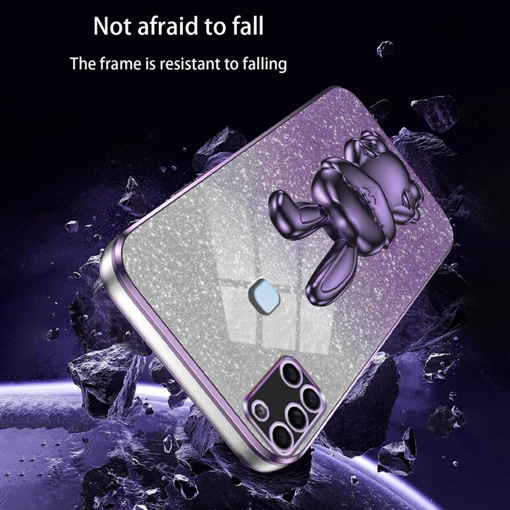 Phone Cover for Samsung Galaxy A21s,Lovely Rabbit Pull-out Kickstand Back Shell