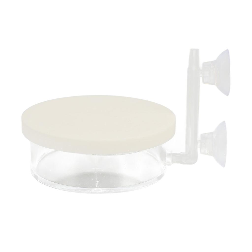 Aquarium Air Refiner High Dissolved Quiet Adjustable Fish Tank Nano Air Stone Disc with Double Suction Cups L White