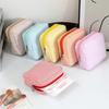 High Quality Durable Seersucker Sanitary Napkin Pouch Striped Pattern Multi-functional Mini Makeup Bag Cosmetic Bag Women