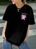 Women's Kpop Witch Hunter Graphic T-shirt Black Tee Purple Accents Casual Everyday Halloween Outfit Lightweight Crewneck Top