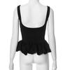 Flower Bud Embroidery Wooden Ear Edge Bra Sling Top Summer Women's Sexy Solid Color Elastic Slim Fit Sleeveless Casual Tank