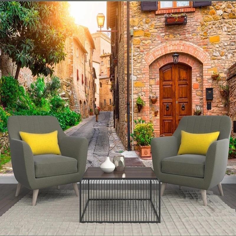 Italian City Photo Wall Papers Street View 3d Murals Living Room Bedroom Restaurant Background Wallpaper Home Decor