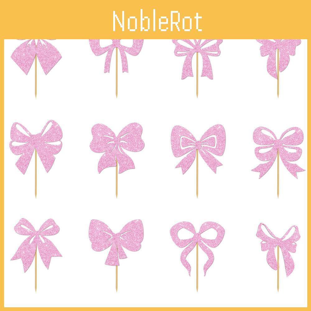 Baby Shower Party Decorations With Gold Glitter Bows And Flags For Celebration Events